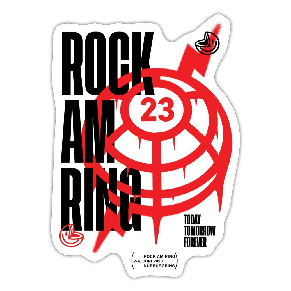 Rock am Ring Street Tag Red - Sticker - white matte
