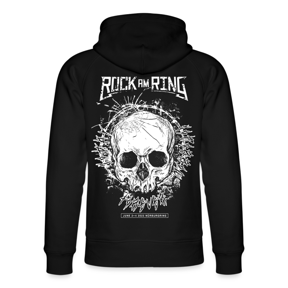 Rock am Ring Shothole Skull - Unisex Organic Hoodie by Stanley &amp; Stella - black