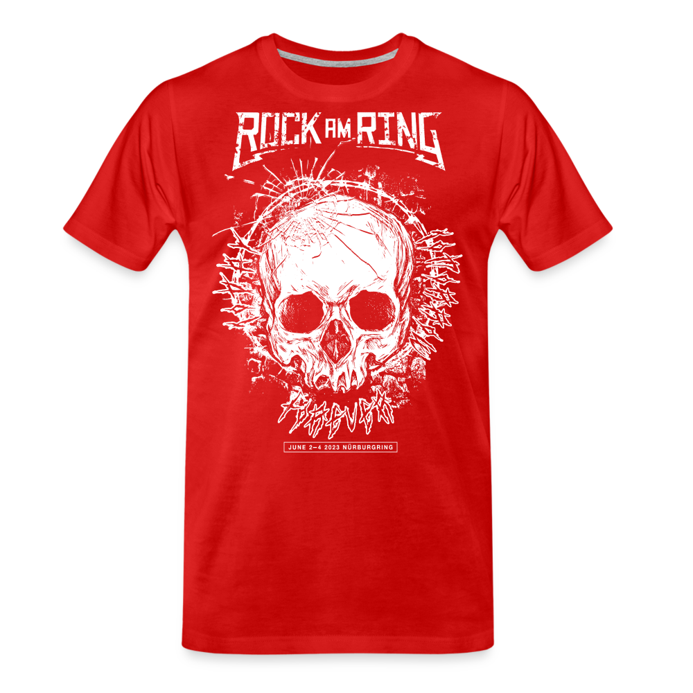 Rock am Ring Shothole Skull - Men’s Premium Organic T-Shirt - red