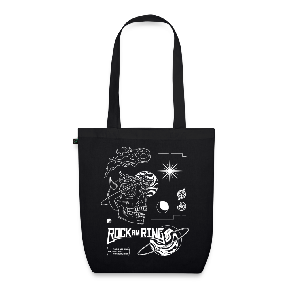 Rock am Ring Skull in Space - EarthPositive Tote Bag - black